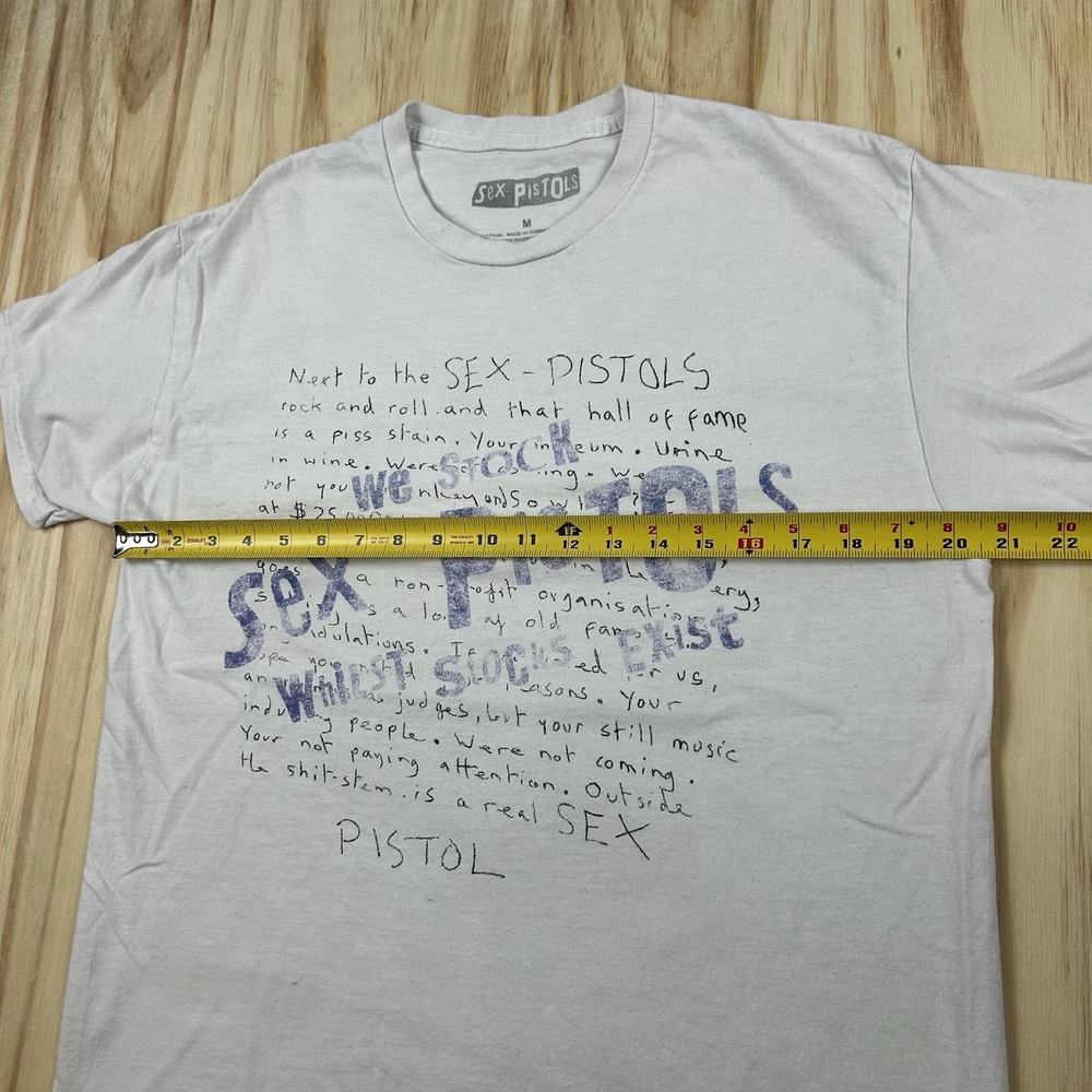 The Sex Pistols Whilst Stocks Exist T-Shirt Men's Medium White Punk Rock Band - Picture 5 of 7